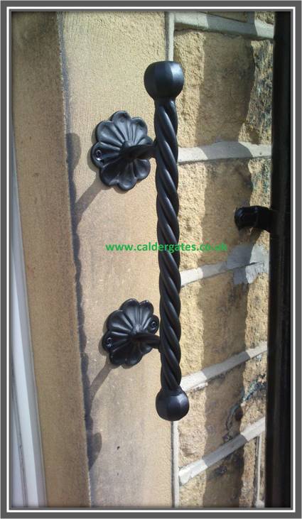 twisted wrought iron grab rail