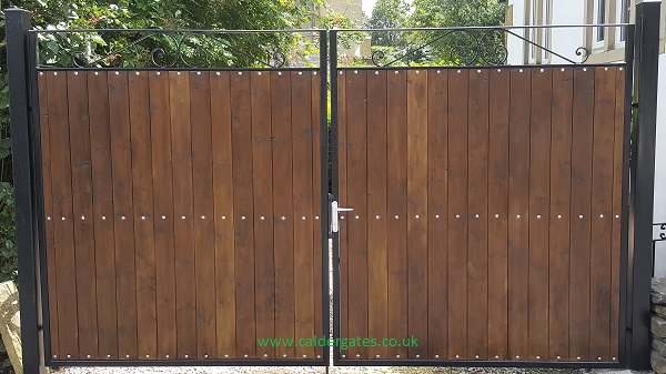 wood infill steel framed gates - buy online