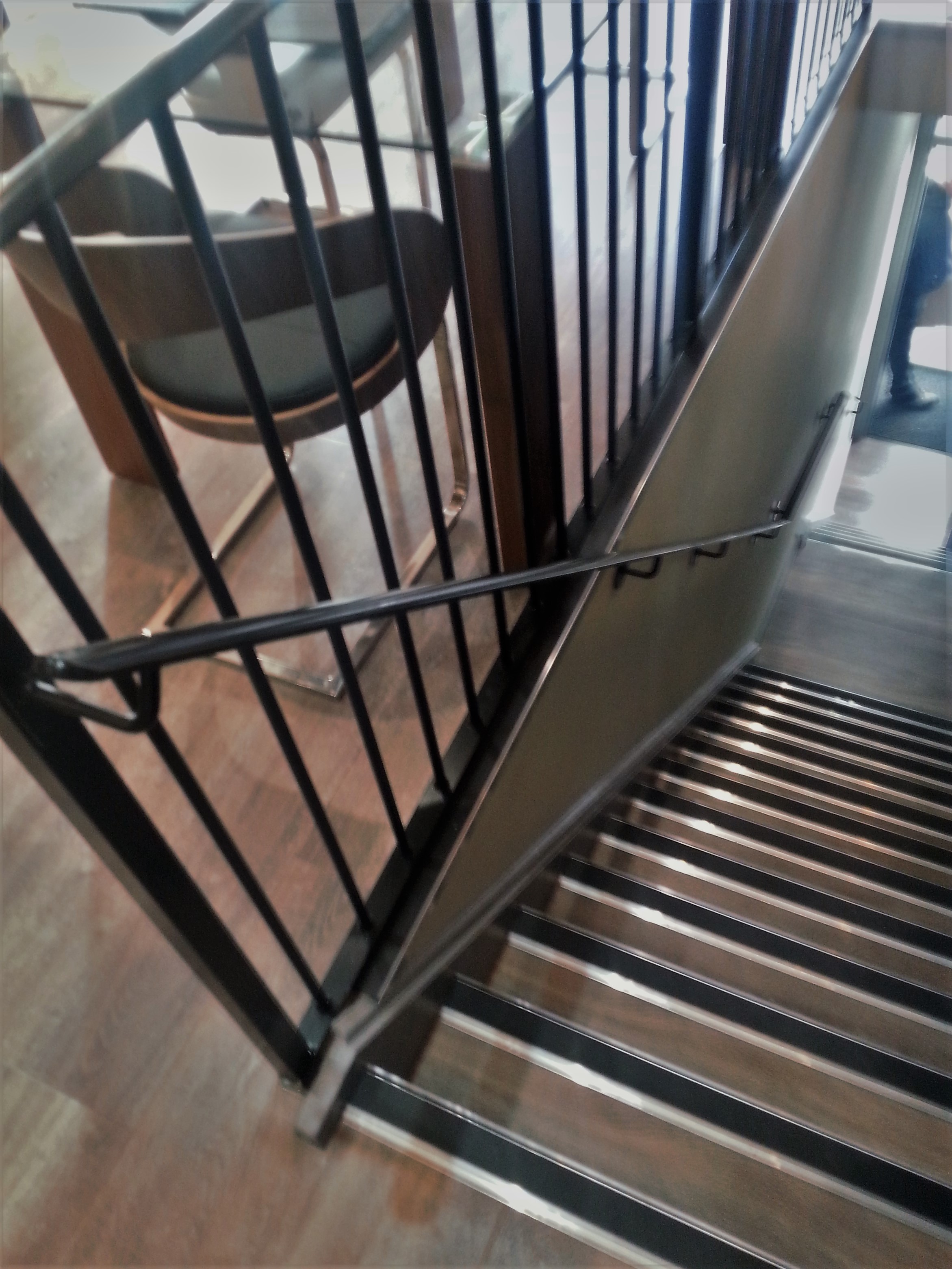 Interior metal handrail