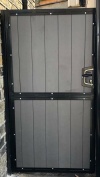 composite wood infill side gate with lock - security gate