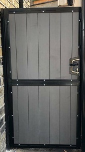 Composite Wood Infill / Metal Side Entry Gate - With Lock