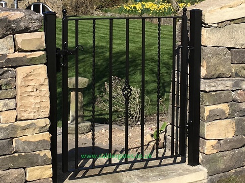 Holme Wrought Iron Metal Garden Gate Twisted Bar Design - Garden Gates Iron
