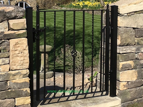Holme Wrought Iron Metal Garden Gate Twisted Bar Design
