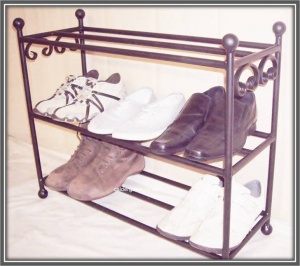 9 Pair Wrought Iron Metal Shoe Rack