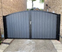 Arched Top Metal Estate Gate With Composite Infill[1]