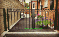 Ring Wrought Iron Metal Driveway Gate