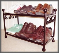 6 Pair Wrought Iron Metal Shoe Rack / Organiser