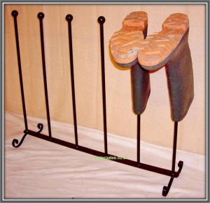 Wrought Iron Metal Welly Boot rack - 3 pair